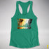Bear Pride Grunge Exclamation Points Racerback Tank - Kelly Green