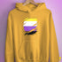 Nonbinary Pride Flag Ripped Reveal Hoodie - Mustard