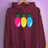 Pansexual Pride Christmas Lights Hoodie - Maroon