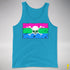 Polysexual Pride Pirate Flag Premium Tank Top - Neon Blue