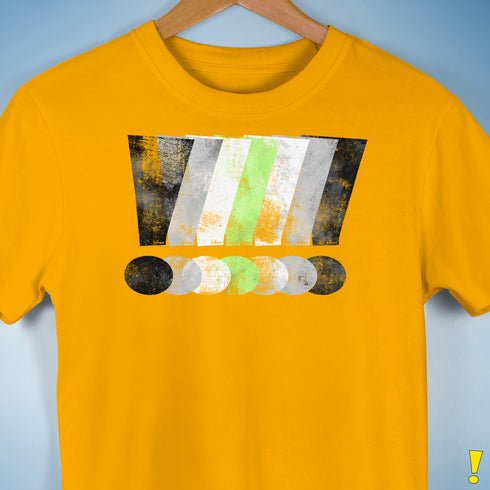 Agender Pride Grunge Exclamation Points Premium Unisex T-Shirt - Gold