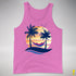 Bisexual Pride Hammock Summer Beach Sunset Premium Tank Top - Neon Pink