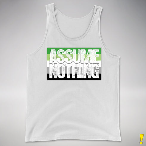 Assume Nothing Aromantic Pride Flag Premium Tank Top - White