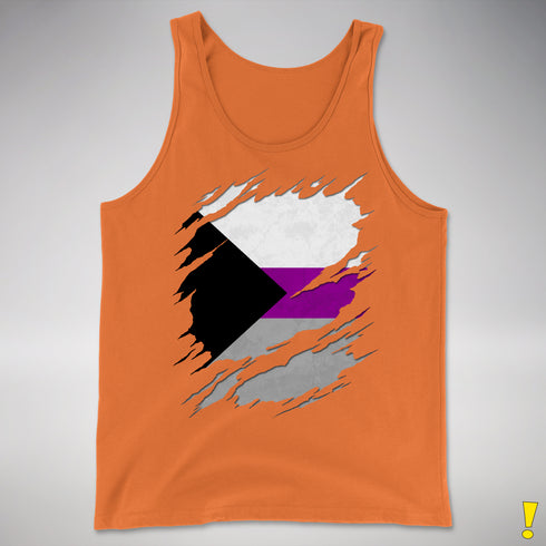 Demisexual Pride Flag Ripped Reveal Premium Tank Top - Orange