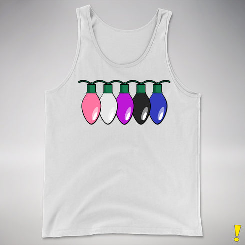 Genderfluid Pride Christmas Lights Premium Tank Top - White