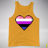 Genderfluid Pride 8-Bit Pixel Heart Premium Tank Top - Gold