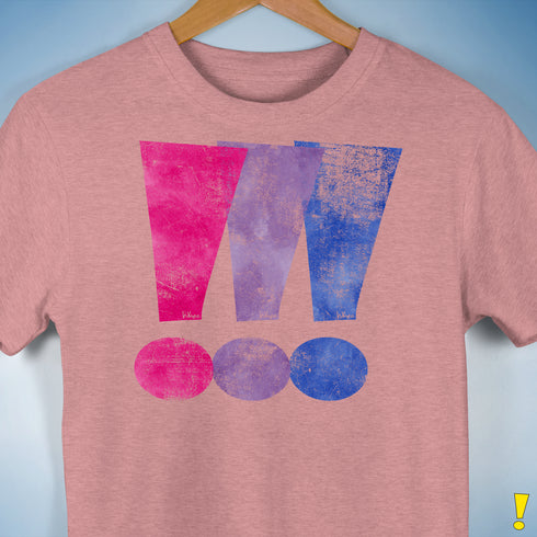 Bisexual Pride Exclamation Points Premium Unisex T-Shirt - Mauve Heather
