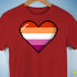 Lesbian Pride 8-Bit Pixel Heart Premium Unisex T-Shirt - Red