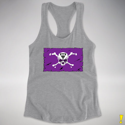 Lesbian Labrys Pride Pirate Flag Racerback Tank - Heather Grey