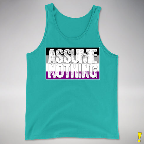 Assume Nothing Asexual Pride Flag Premium Tank Top - Teal