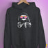 Pride Sloth Lesbian Flag Sunglasses Hoodie - Dark Grey Heather