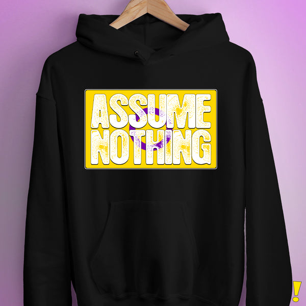 Assume Nothing Intersex Pride Flag Hoodie - Black