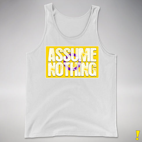 Assume Nothing Intersex Pride Flag Premium Tank Top - White
