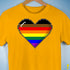 Philly LGBTQ Pride 8-Bit Pixel Heart Premium Unisex T-Shirt - Gold
