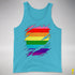 Original Gilbert Baker LGBTQ Gay Pride Flag Ripped Reveal Premium - Aqua Triblend