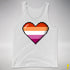 Lesbian Pride Pixel Heart Premium Tank Top - White