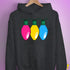 Pansexual Pride Christmas Lights Hoodie - Dark Grey Heather