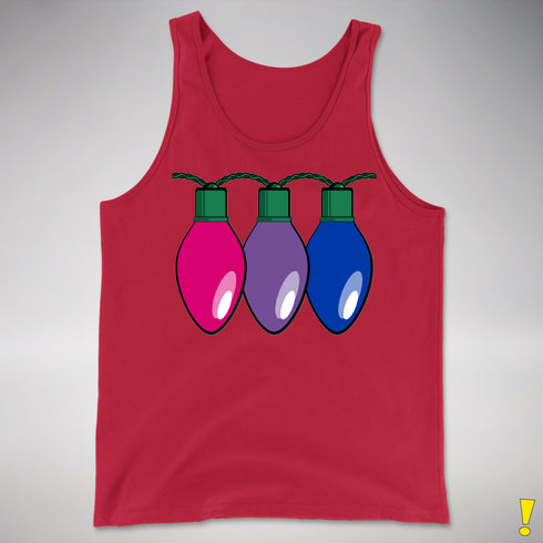 Bisexual Pride Christmas Lights Premium Tank Top - Red