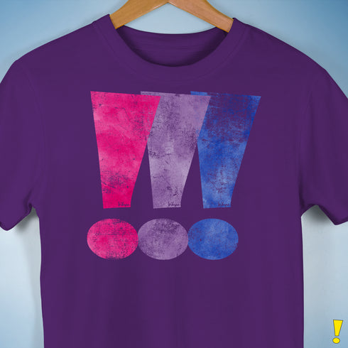 Bisexual Pride Exclamation Points Premium Unisex T-Shirt - Purple