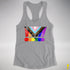 LGBTQ Progress Pride Grunge Exclamation Points Racerback Tank - Heather Grey