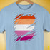 Lesbian Pride Flag Ripped Reveal Premium Unisex T-Shirt - Baby Blue