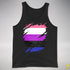 Genderfluid Pride Flag Ripped Reveal Premium Tank Top - Black
