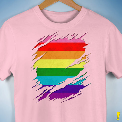Original Gilbert Baker LGBTQ Gay Pride Flag Ripped Reveal Premium - Pink
