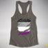 Asexual Pride Flag Ripped Reveal Racerback Tank - Dark Grey