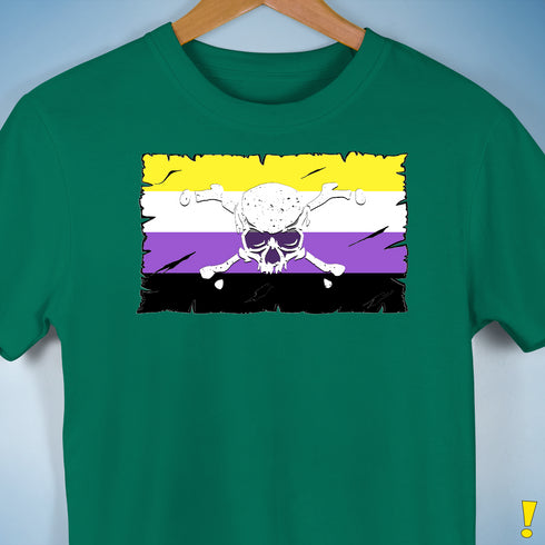 Nonbinary Pride Pirate Flag Premium Unisex T-Shirt - Kelly Green