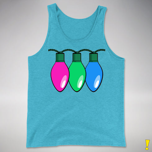 Polysexual Pride Christmas Lights Premium Tank Top - Aqua Triblend