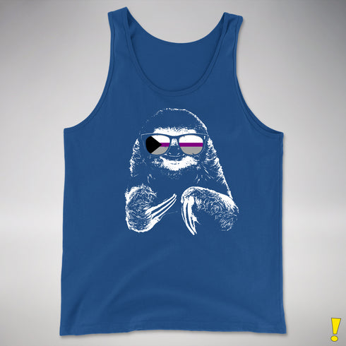 Pride Sloth Demisexual Pride Flag Sunglasses Premium Tank Top - Royal Blue