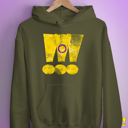 Intersex Pride Grunge Exclamation Points Hoodie - Army