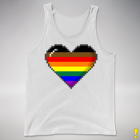 Philly LGBTQ Pride Pixel Heart Premium Tank Top - White