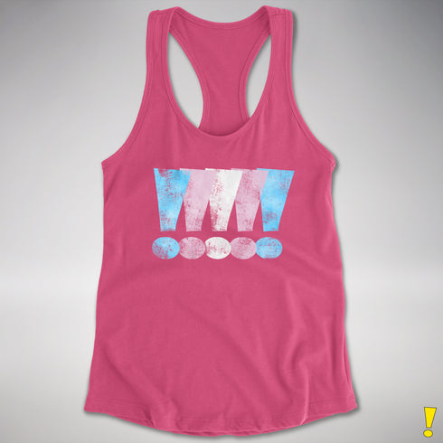 Transgender Pride Exclamation Points Women's Racerback Tank - Hot Pink