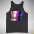 Genderfluid Pride Grunge Exclamation Points Premium Tank Top - Charcoal Triblend