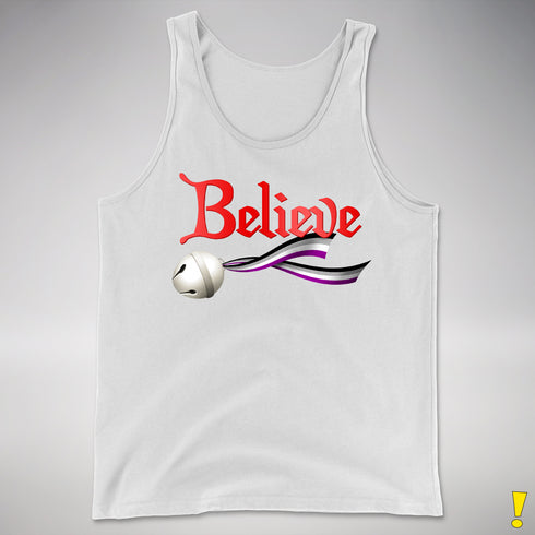 Believe Asexual Pride Jingle Bell Premium Tank Top - White