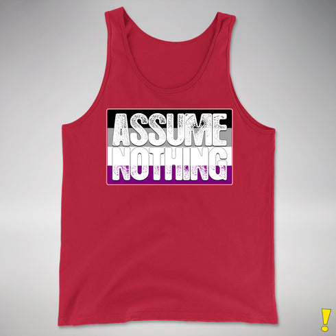Assume Nothing Asexual Pride Flag Premium Tank Top - Red