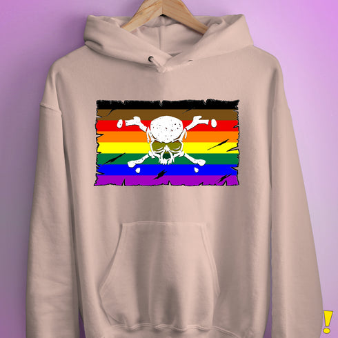 Philly LGBTQ Pride Pirate Flag Hoodie - Light Pink