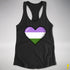 Genderqueer Pride 8-Bit Pixel Heart Racerback Tank - Black