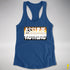 Assume Nothing Bear Pride Flag Racerback Tank - Royal
