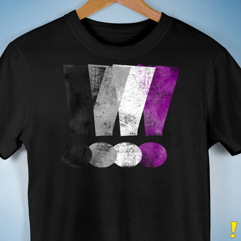Asexual Pride Exclamation Points Premium Unisex T-Shirt - Black