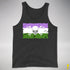 Genderqueer Pride Pirate Flag Premium Tank Top - Charcoal Triblend