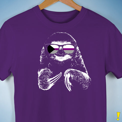 Pride Sloth Demisexual Pride Flag Sunglasses Premium Unisex T-Shirt - Purple