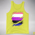 Genderfluid Pride Flag Ripped Reveal Premium Tank Top - Neon Yellow