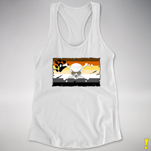Bear Pride Pirate Flag Racerback Tank - White