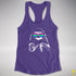 Pride Sloth Polysexual Flag Sunglasses Women's Racerback Tank - Purple