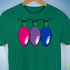 Bisexual Pride Christmas Lights Premium Unisex T-Shirt - Kelly Green