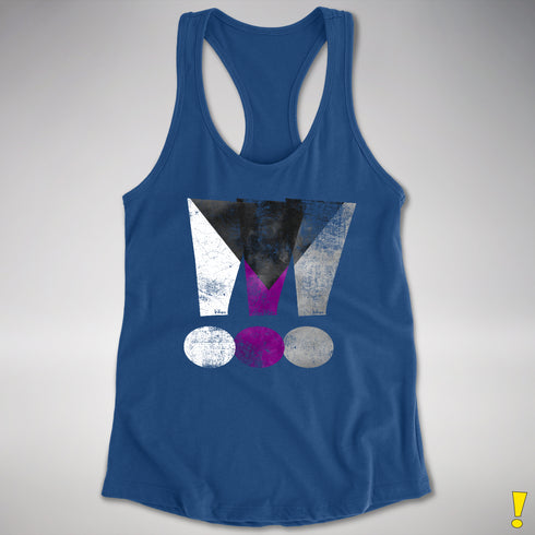 Demisexual Pride Grunge Exclamation Points Racerback Tank - Royal