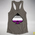 Asexual Pride 8-Bit Pixel Ace Of Spades Racerback Tank - Dark Grey