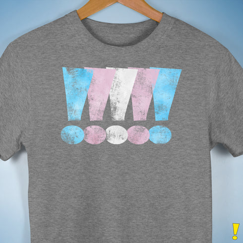 Transgender Pride Exclamation Points Premium Unisex T-Shirt - Grey Heather